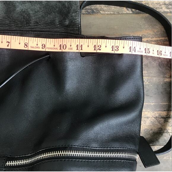 WHISTLES Cow Leather Backpack Black Drawstring Zip Academia Lifestyle Travel main image 14